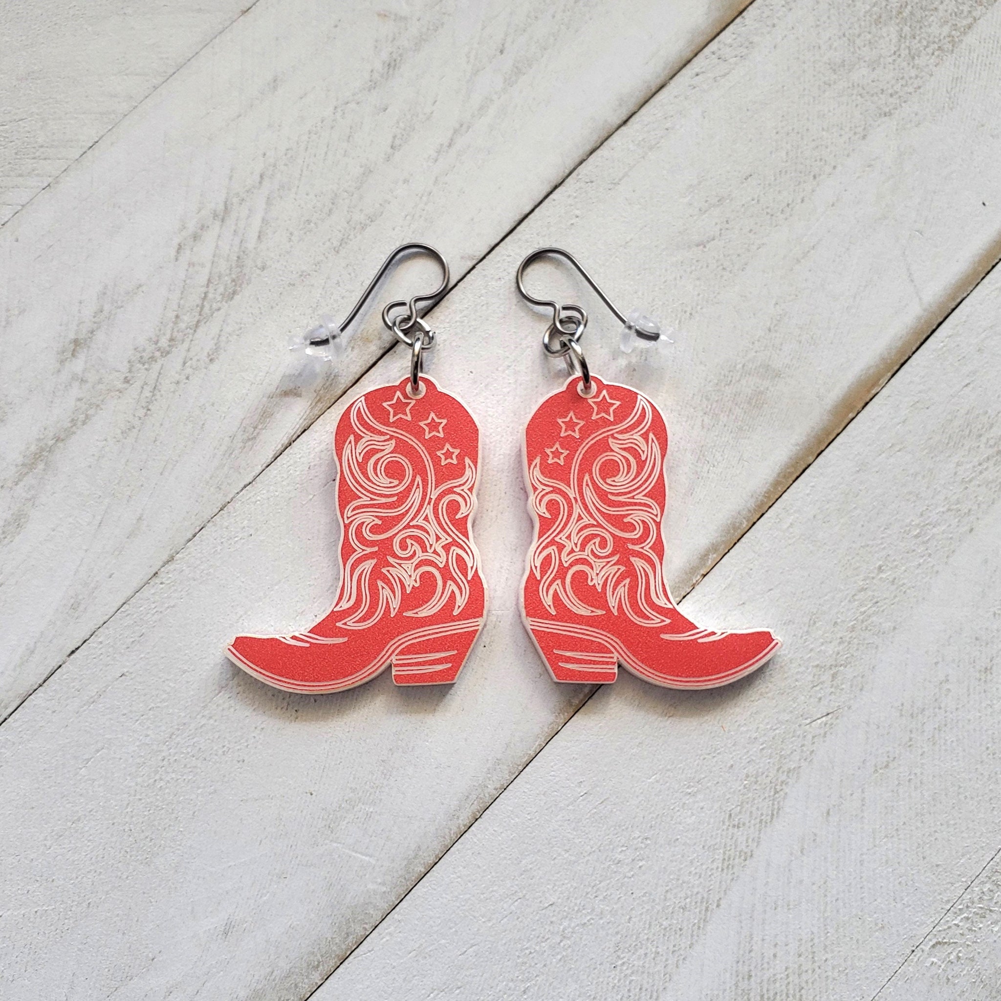 Red Cowgirl Boots Dangle Earrings, Cowboy Core Dangle Earrings, Country Girl Jewelry, Western Wear Accessories, Bestie Birthday Gift