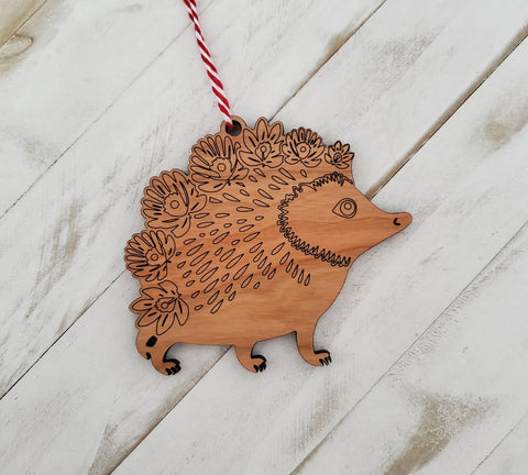 Swedish Folk Art Hedgehog Wooden Ornament, Scandinavian Folk Art Christmas Ornament, Secret Santa Gift, Folk Art Home Decor