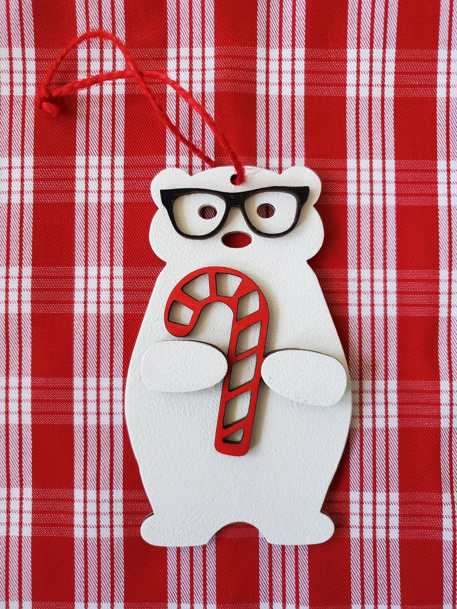 Polar Bear With Glasses Ornament