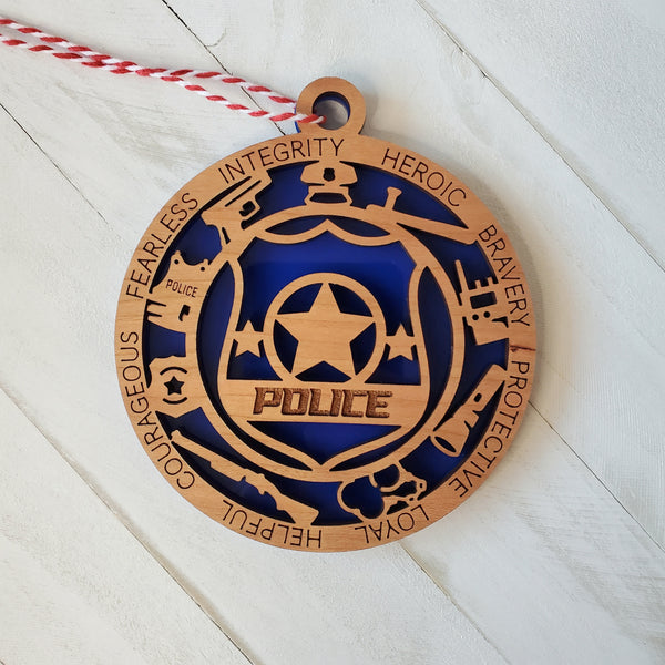 Police First Responder 2D Ornaments (Can be Personalized), Gift to Honor a Police Officer, Police Appreciation Week