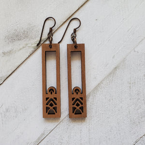 Rectangle Open Earrings