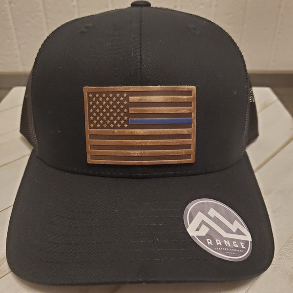 USA FLAG HAT Thin Blue Line