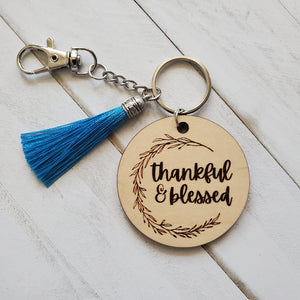 Thankful & Blessed Keychain