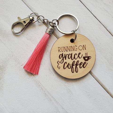 Running on Grace & Coffee Keychain