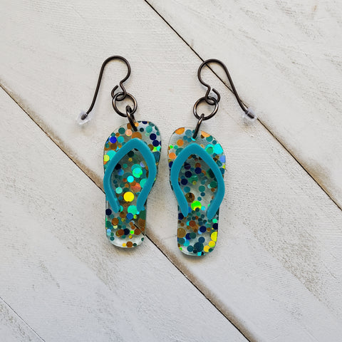 Confetti Flip Flop (Slipper) Earrings