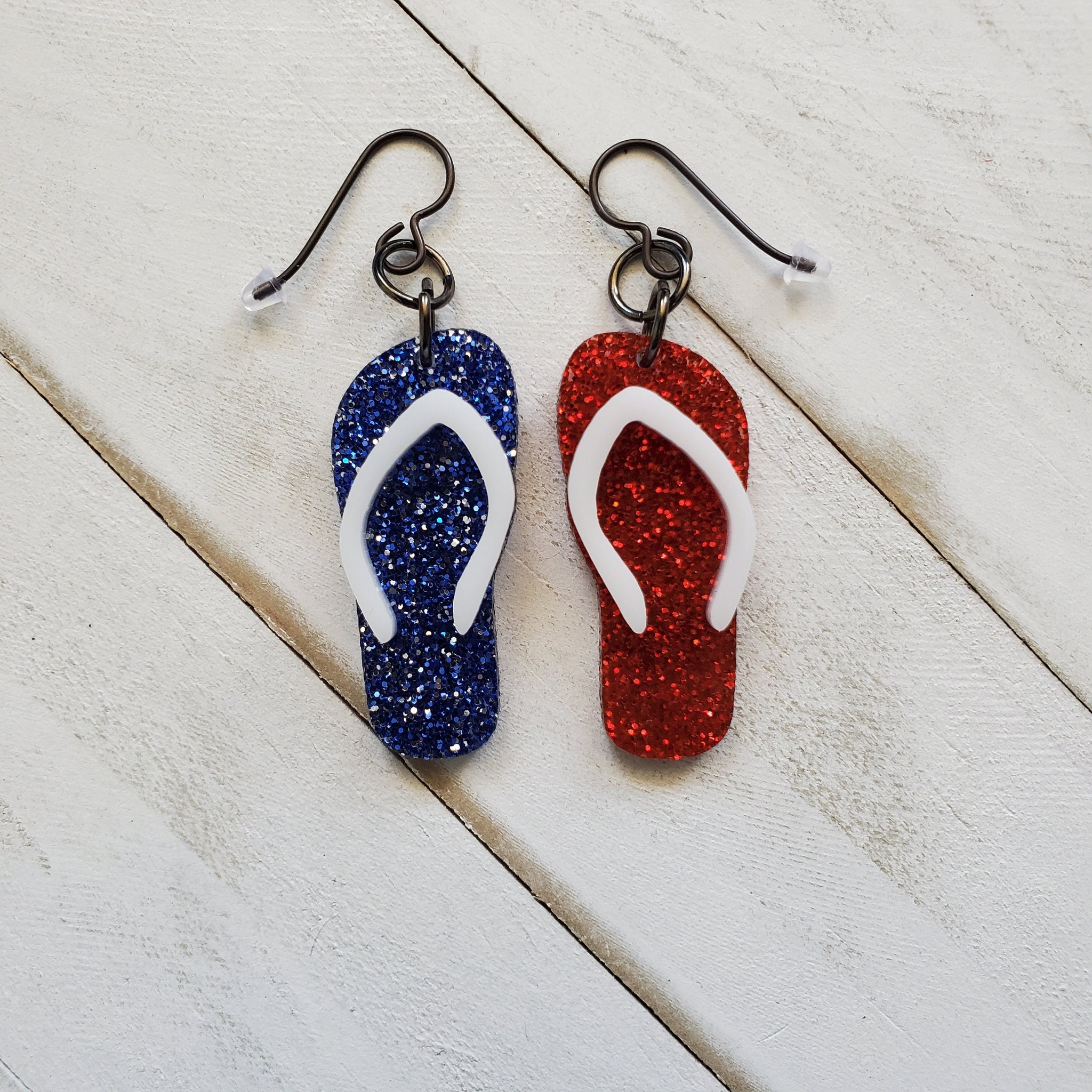 Red, White & Blue Flip Flop (Slipper) Earrings