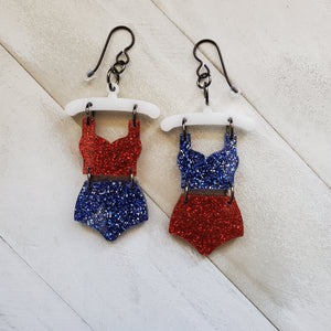 Red, White & Blue Swimsuit Earrings