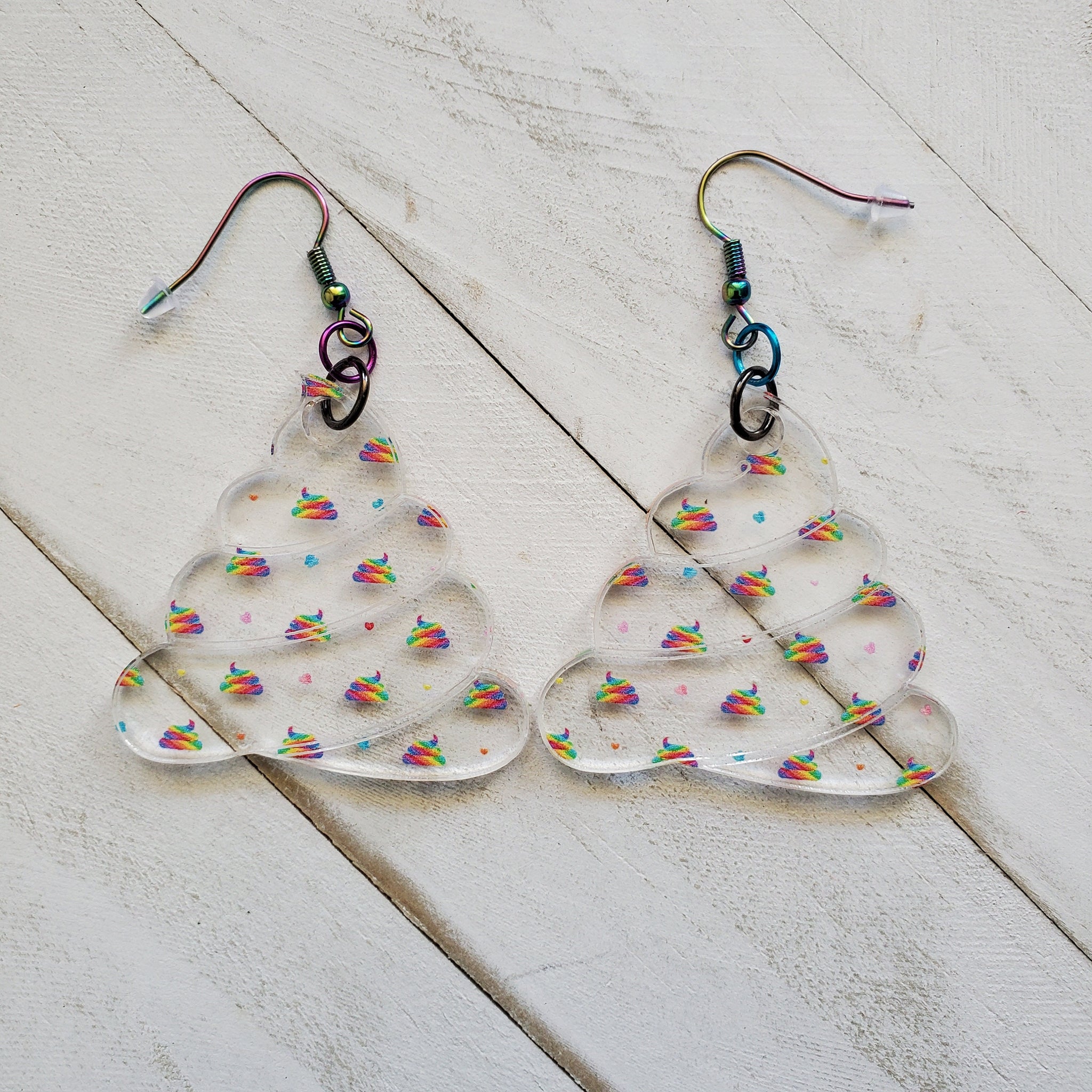 Unicorn Poop Emoji Earrings