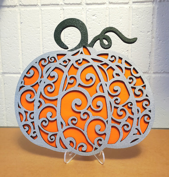 Whimsical Glittered Pumpkin