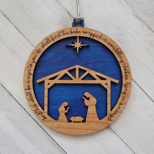 Nativity Manger Ornament with Verse