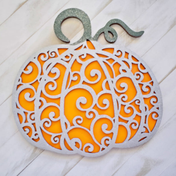 Whimsical Glittered Pumpkin