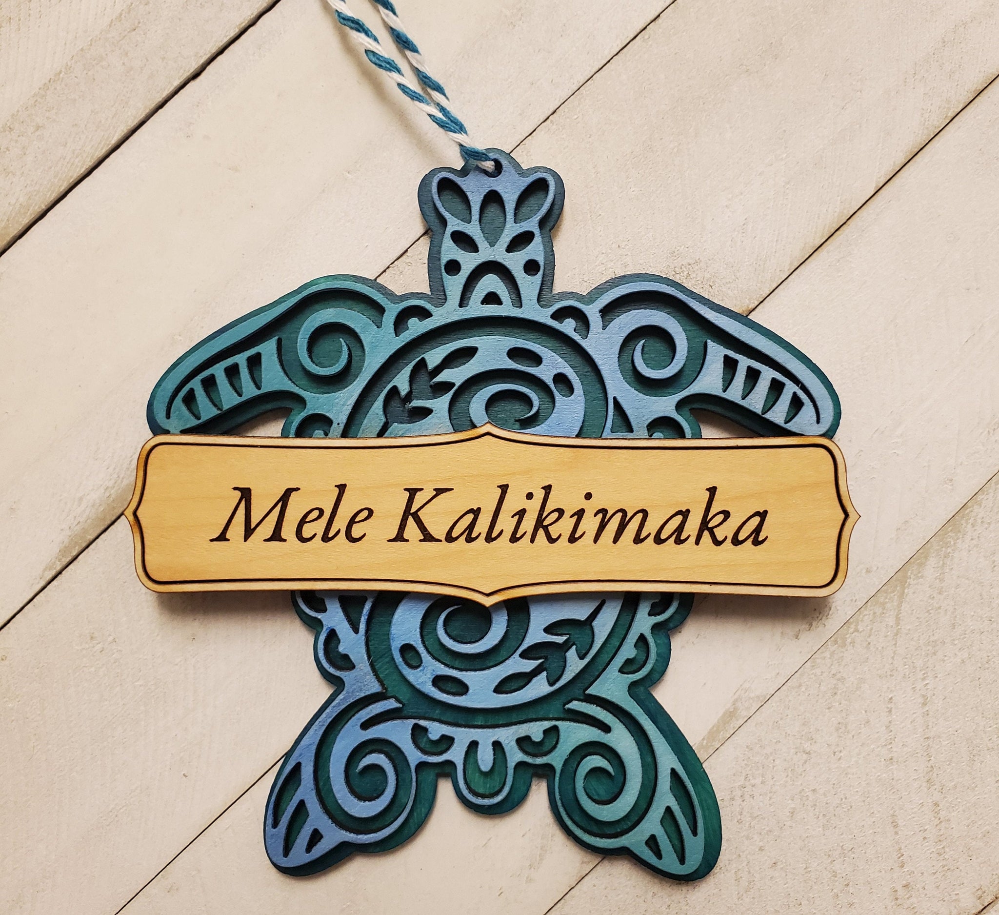 Mele Kalikimaka Tribal Turtle Ornament