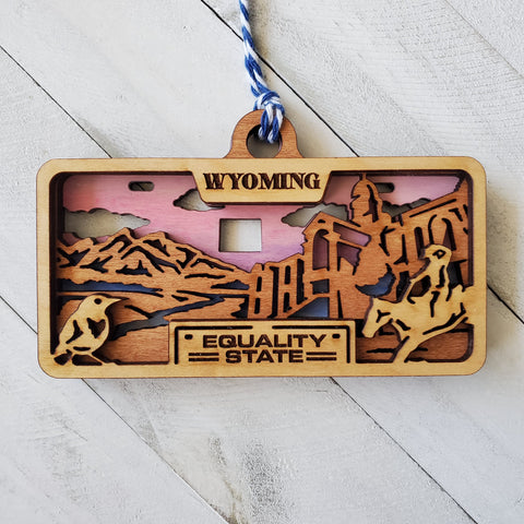 Wyoming License Plate Ornament