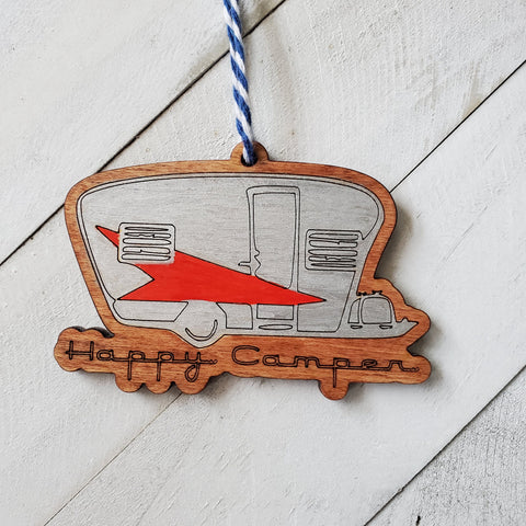 Retro Happy Camper Ornament