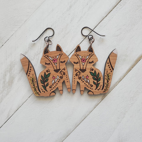 Boho Whimsical Woodland Fox Earrings