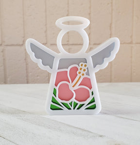 Acrylic Hibiscus Angel Suncatcher Ornament