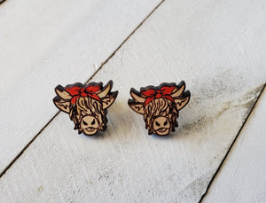 Highland Cow Stud Earrings