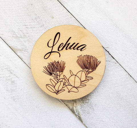 Lehua Blossom Wood Magnet