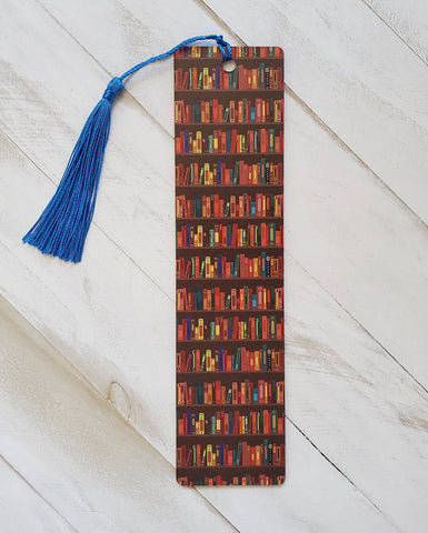 Bookcase Acrylic Bookmark with Tassel, Book Lover Bookmark, Gift for Bookworm, Librarian, Book Club, or Bestie